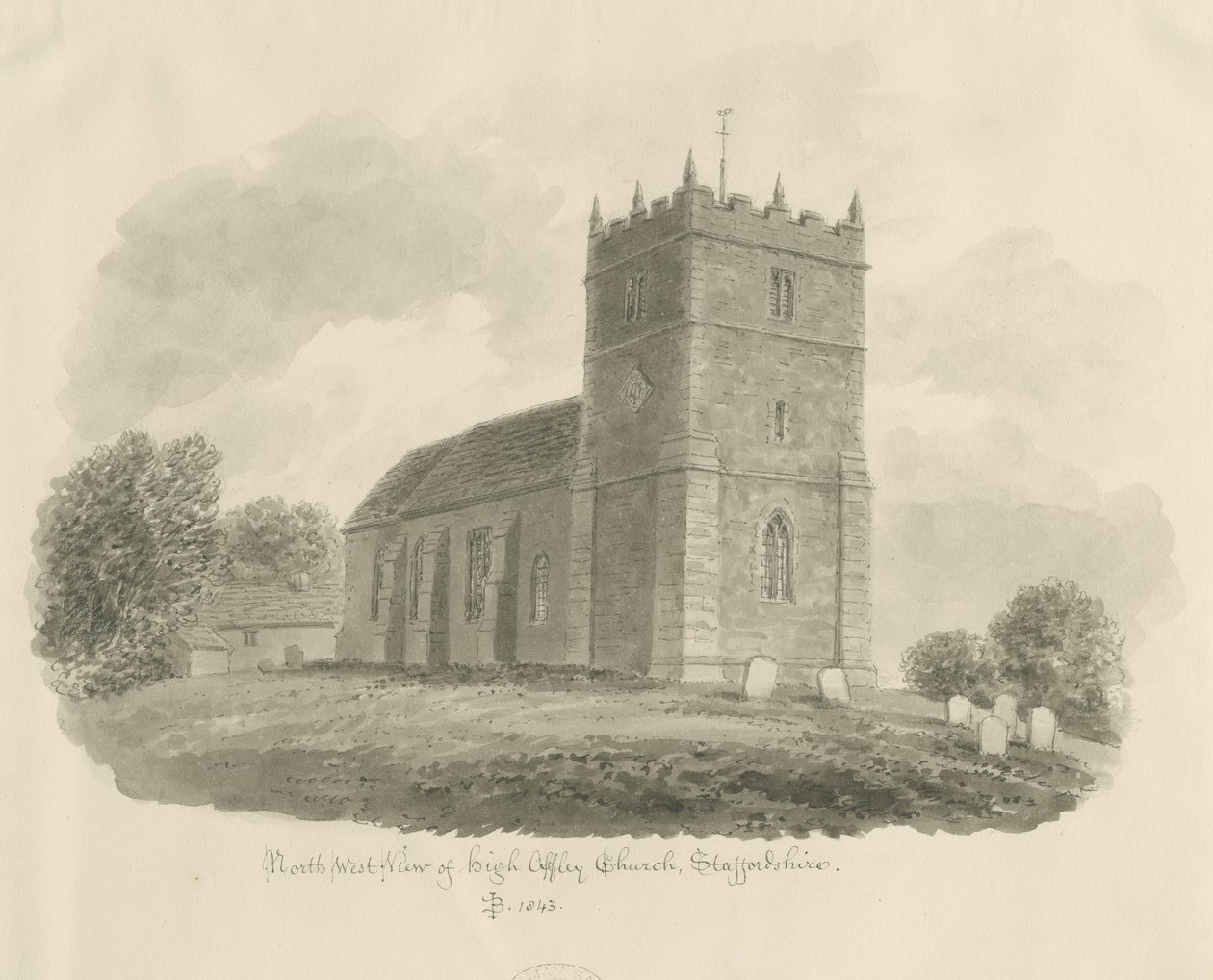 Chiesa di High Offley da John Buckler