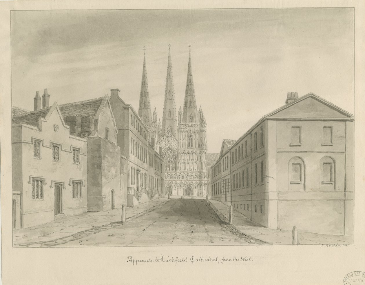 Cattedrale di Lichfield da John Buckler