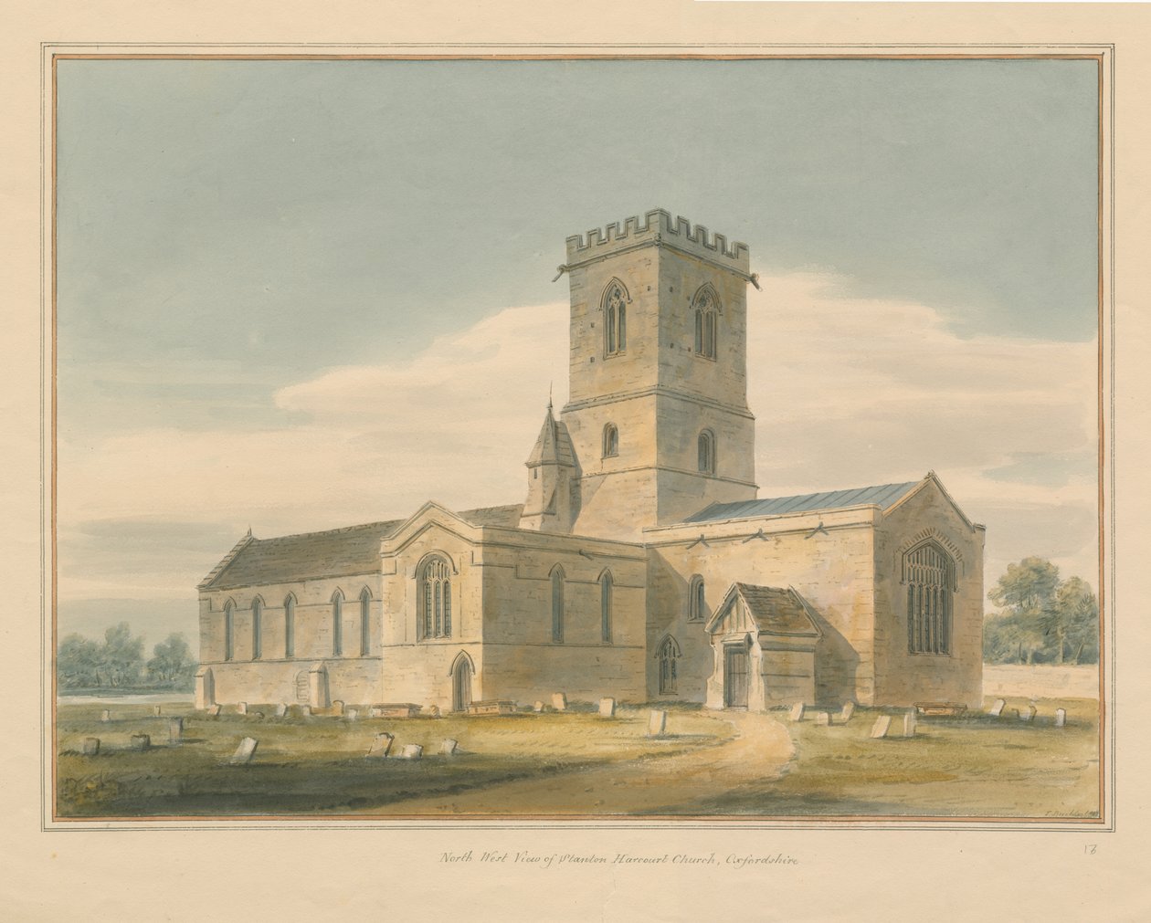 Oxfordshire - Chiesa di Stanton Harcourt da John Buckler
