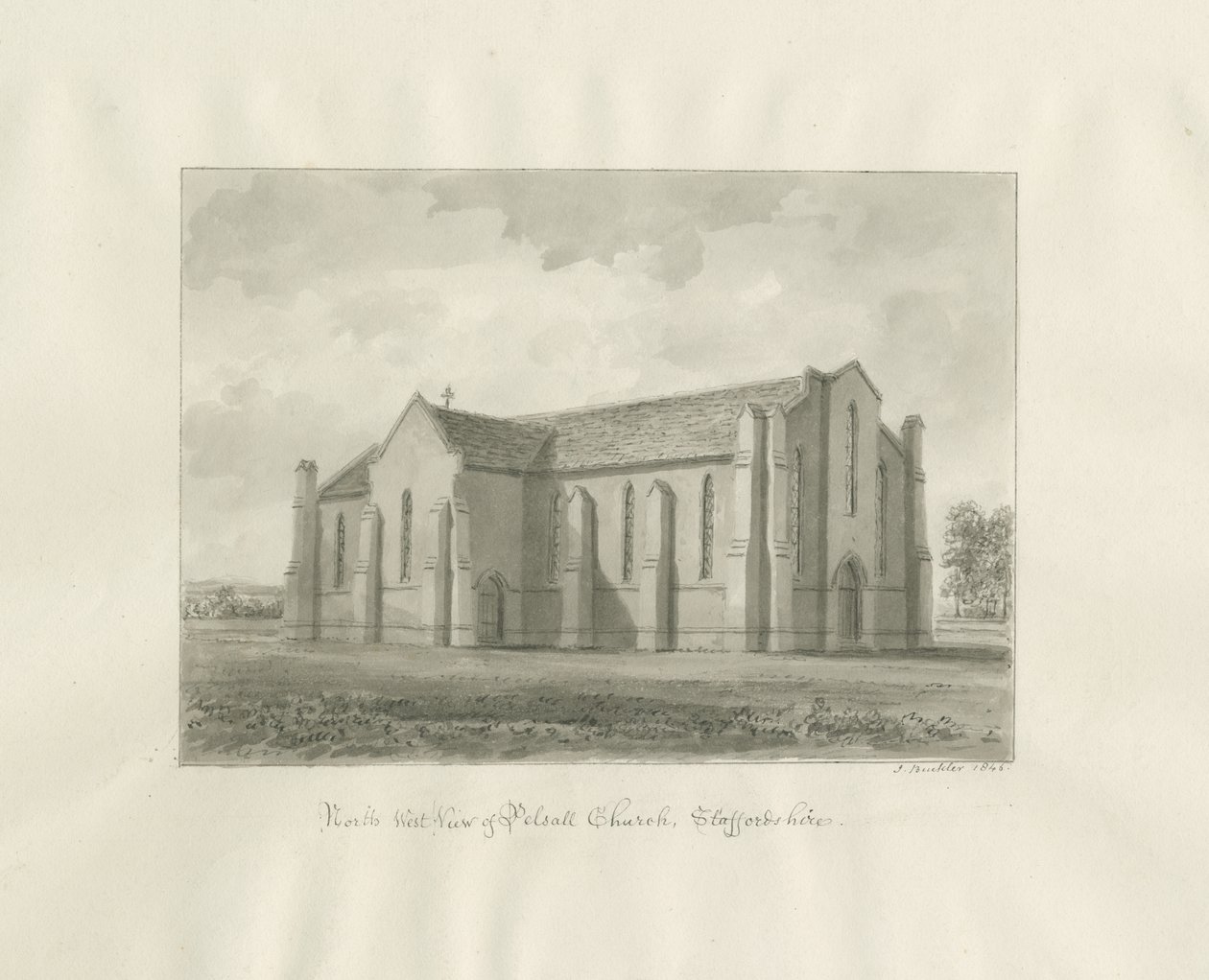 Chiesa di Pelsall da John Buckler