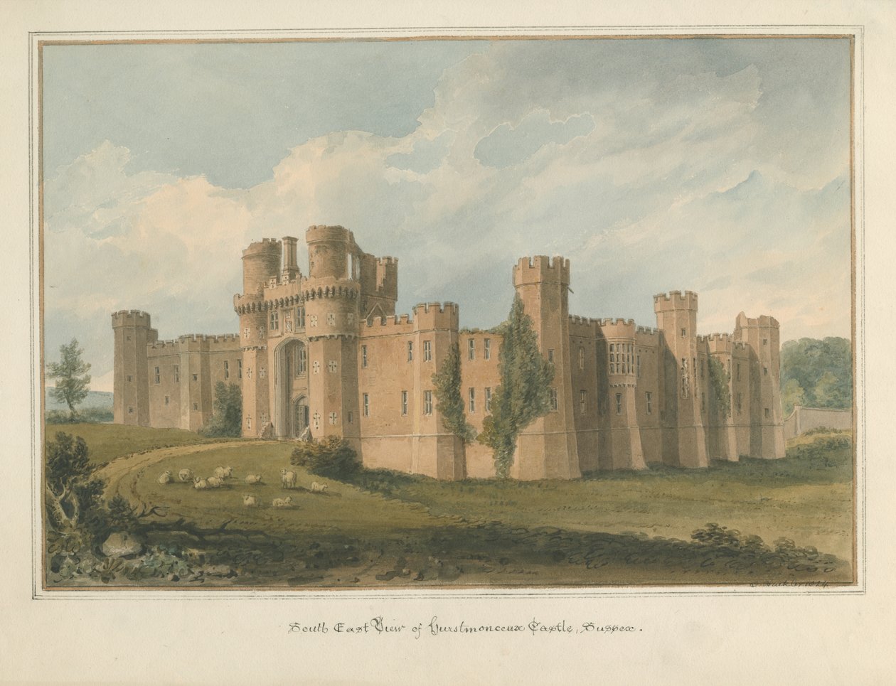Sussex - Castello di Herstmonceux da John Buckler