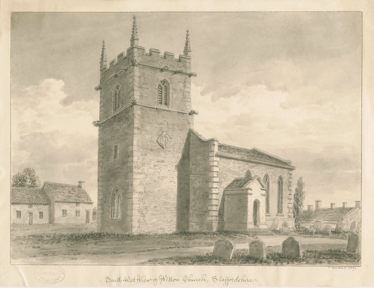 Chiesa di Wetton da John Buckler