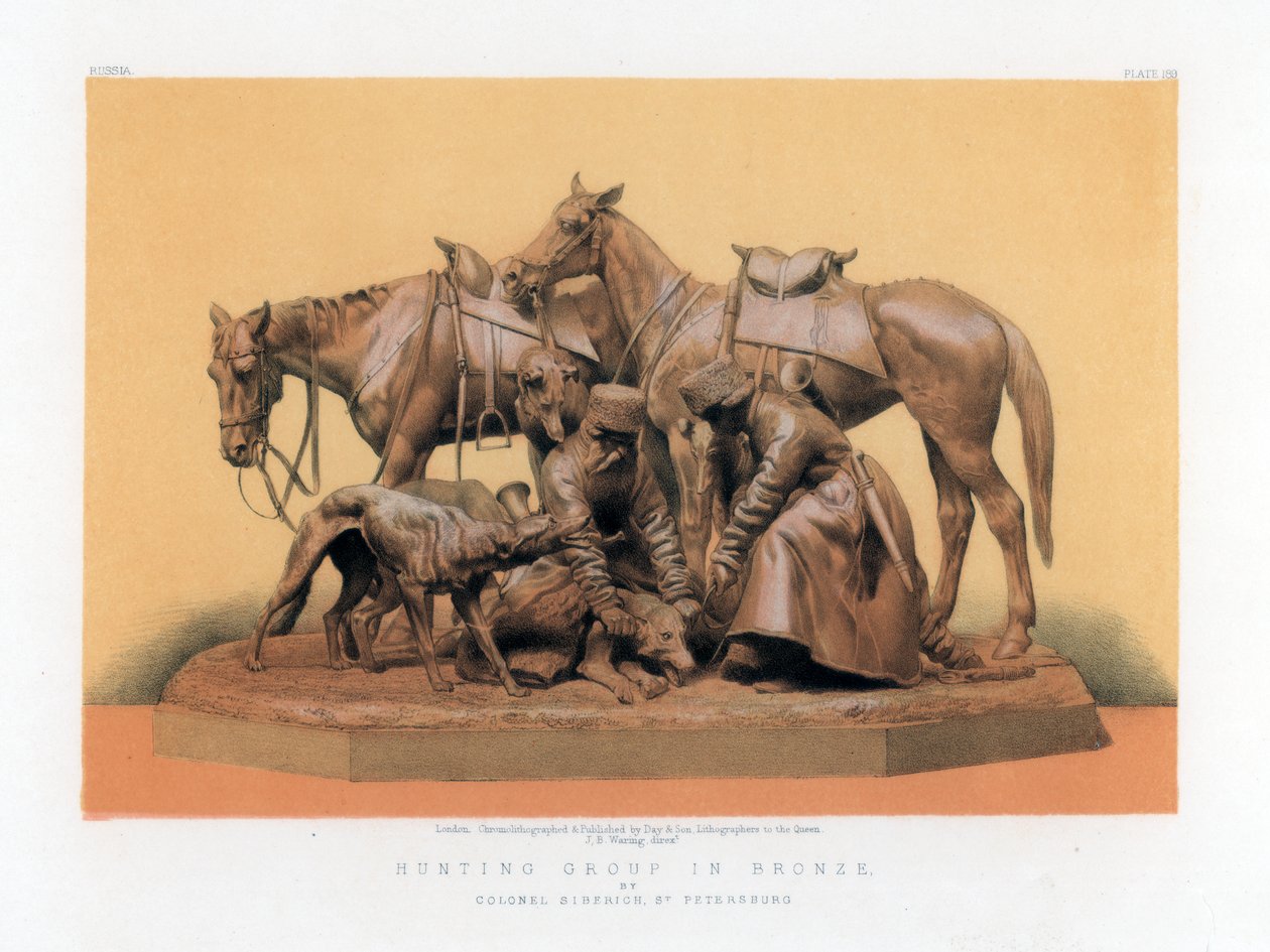 Gruppo di caccia in bronzo, XIX secolo da John Burley Waring