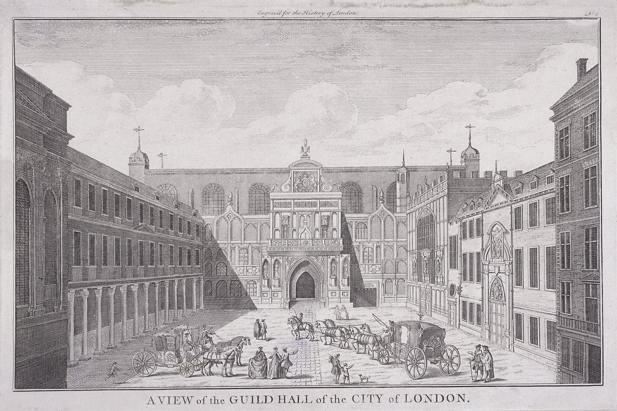 Guildhall, Londra, 1820 da John Chessell Buckler