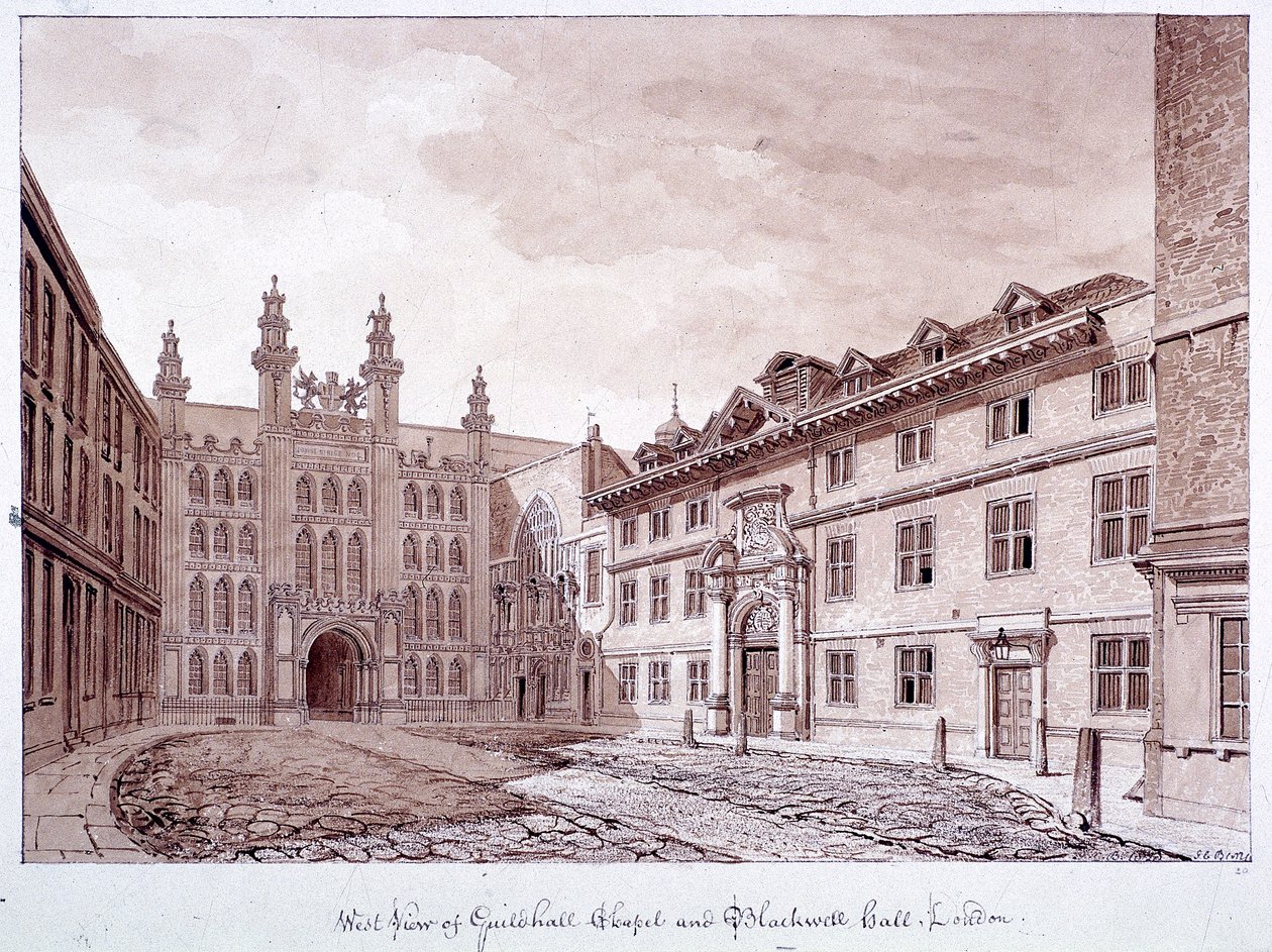 Guildhall, Londra, 1820 da John Chessell Buckler