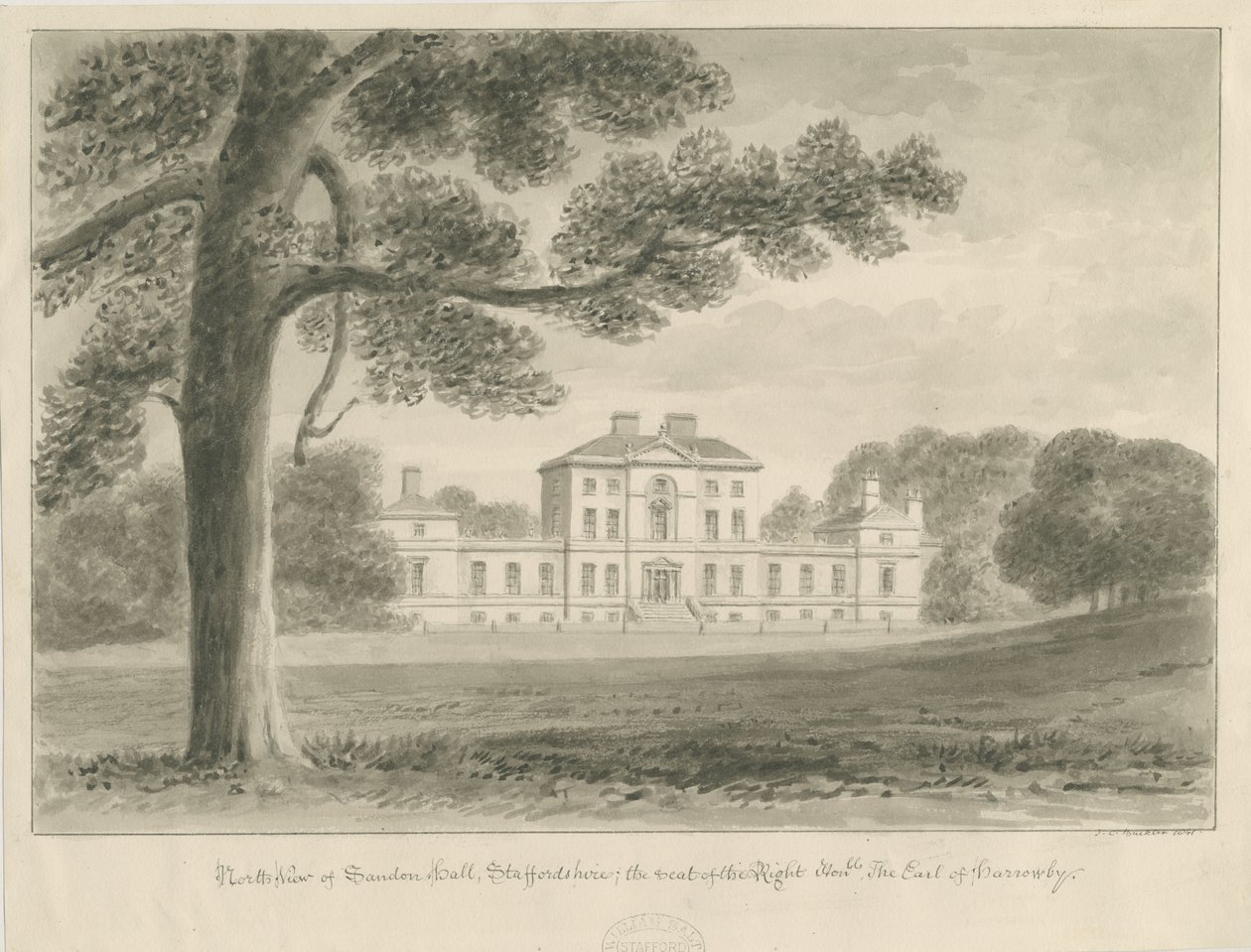 Sandon Hall da John Chessell Buckler