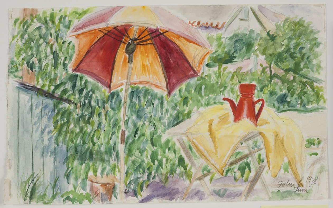 Ombrello da sole nel giardino da John Christensen