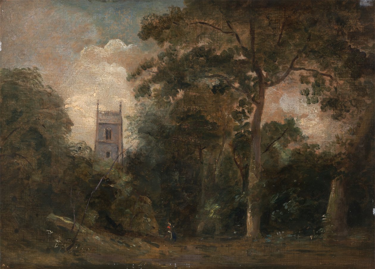 Una chiesa tra gli alberi, ca. 1800 da John Constable
