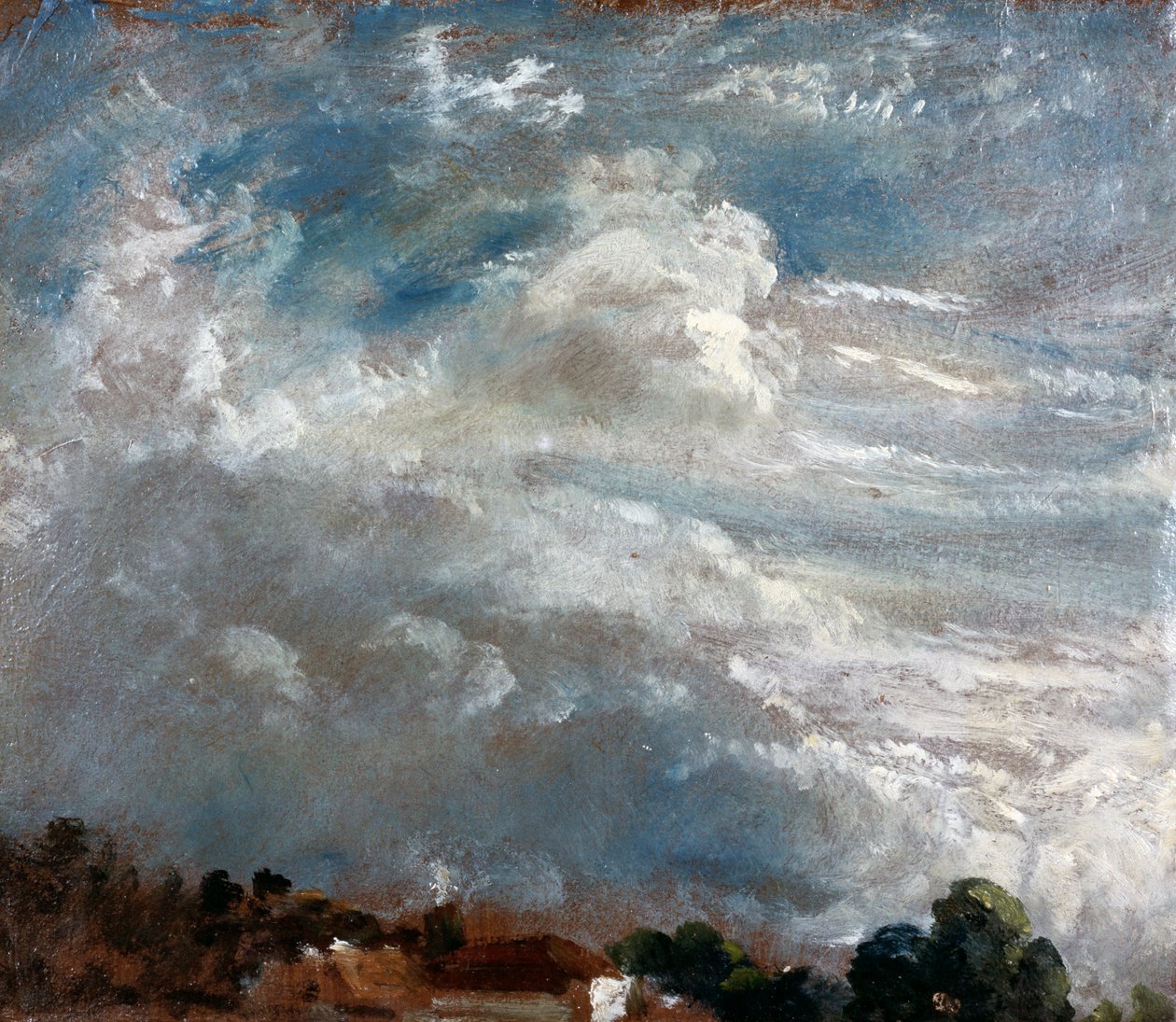 Studio di nuvole: orizzonte di alberi da John Constable
