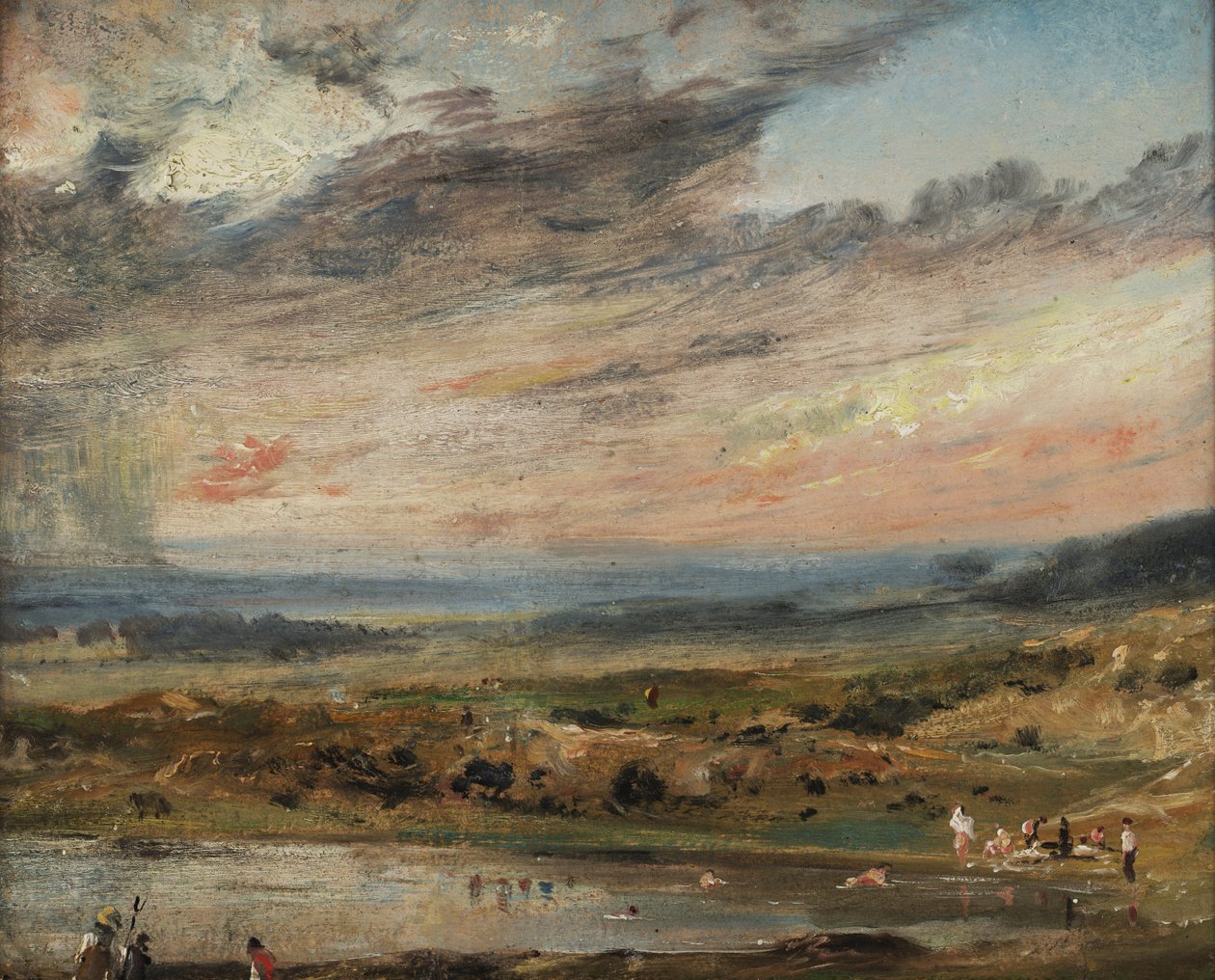 Hampstead Heath, con stagno e bagnanti da John Constable