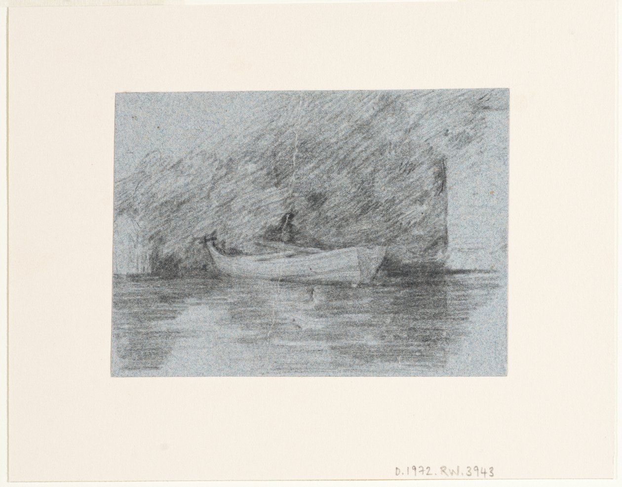 Barca a remi ormeggiata sotto una riva da John Constable