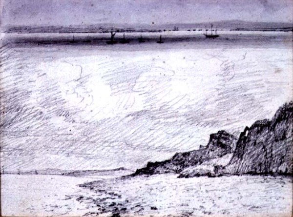 Sheerness; Scena costiera vicino a Southend, 1814 da John Constable