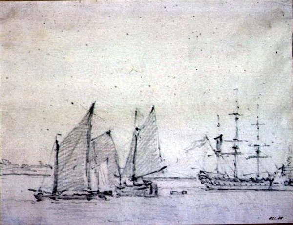 Navi nel Tamigi da John Constable