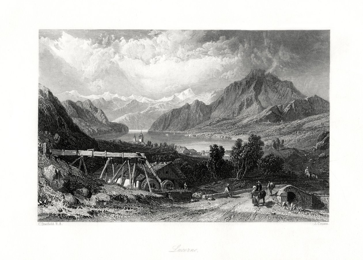 Lucerna, Svizzera centrale, XIX secolo da John Cousen