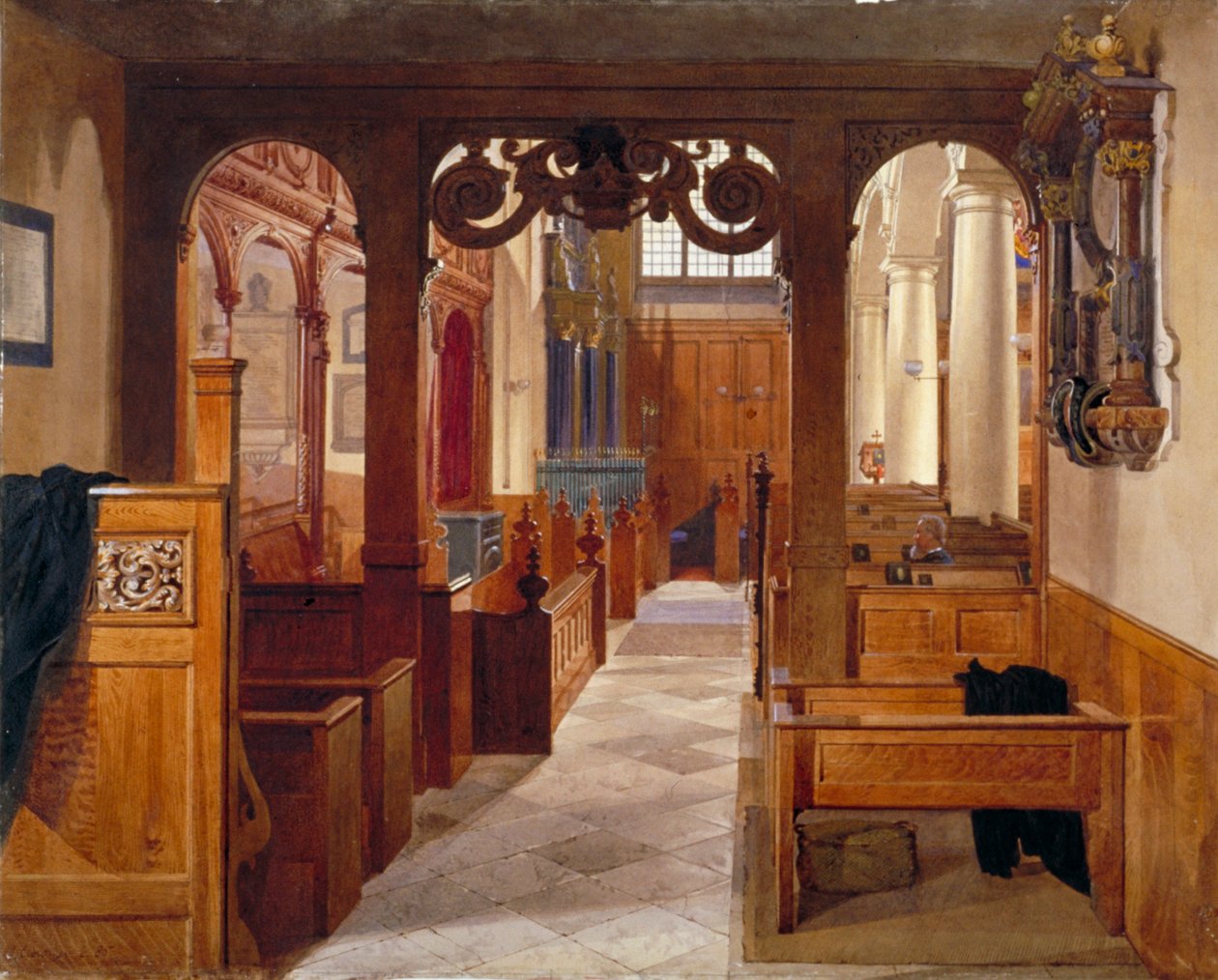 Interno della Cappella di Charterhouse, Londra, 1885 da John Crowther