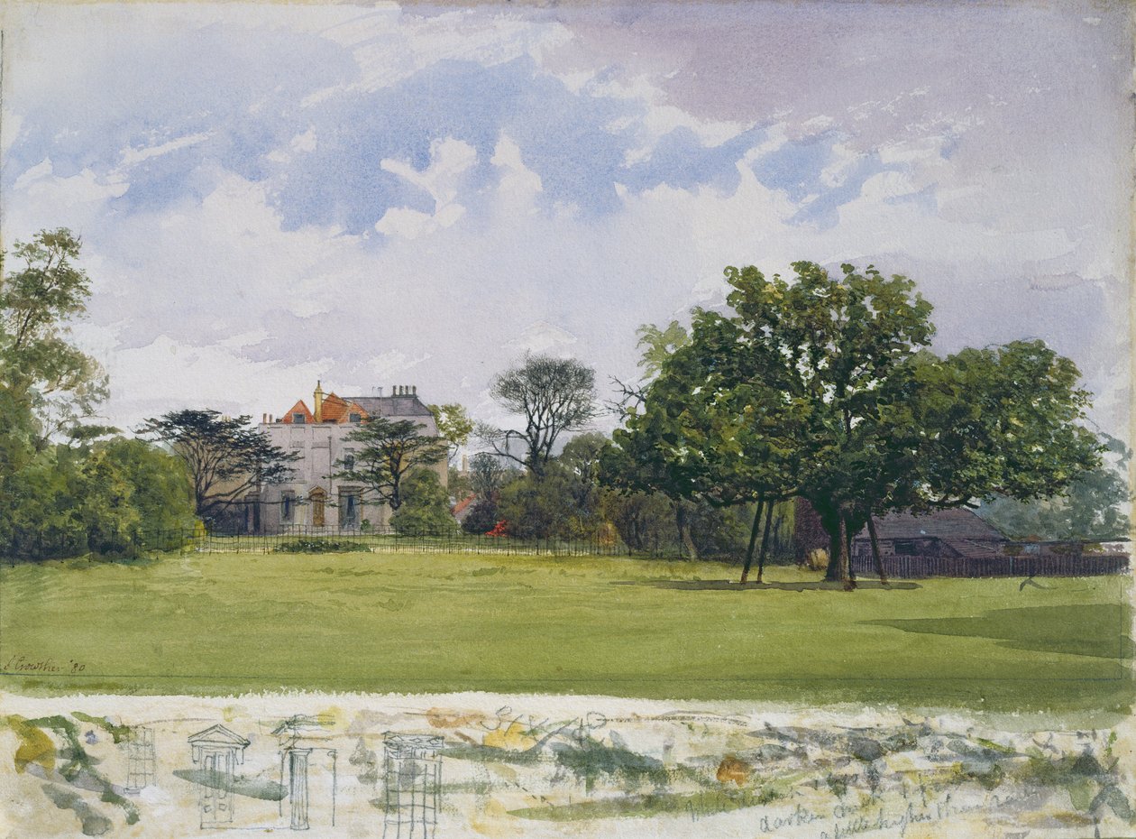 Vista laterale della Turret House, Lambeth, 1880 da John Crowther