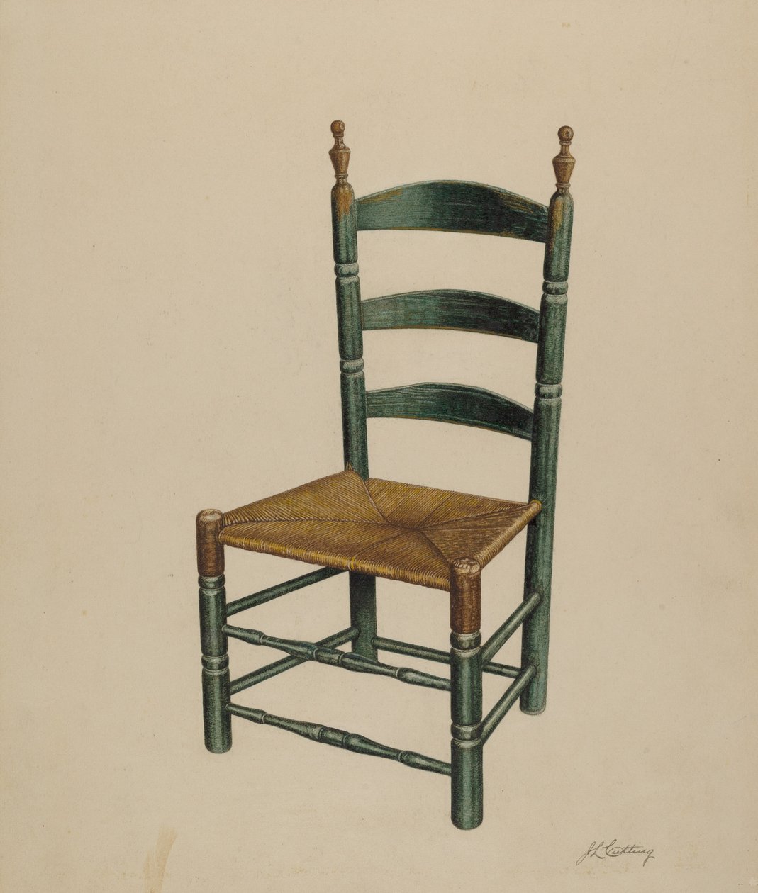 Sedia a schienale a scala, c. 1939 da John Cutting