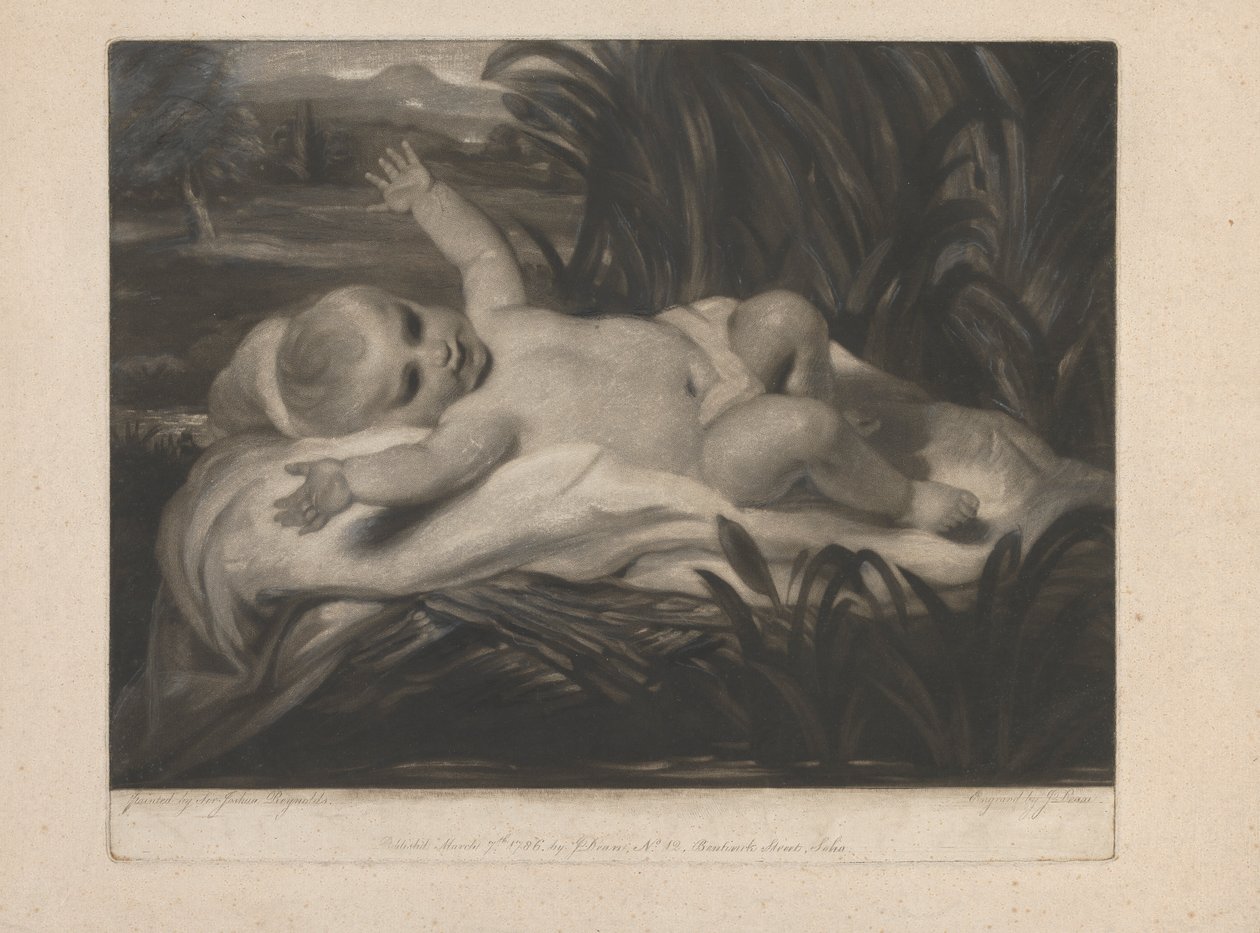 Mosè nel canneto [Bambino sdraiato] da John Dean