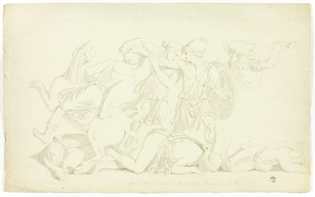 Antico bassorilievo con battaglia delle Amazzoni da John Downman