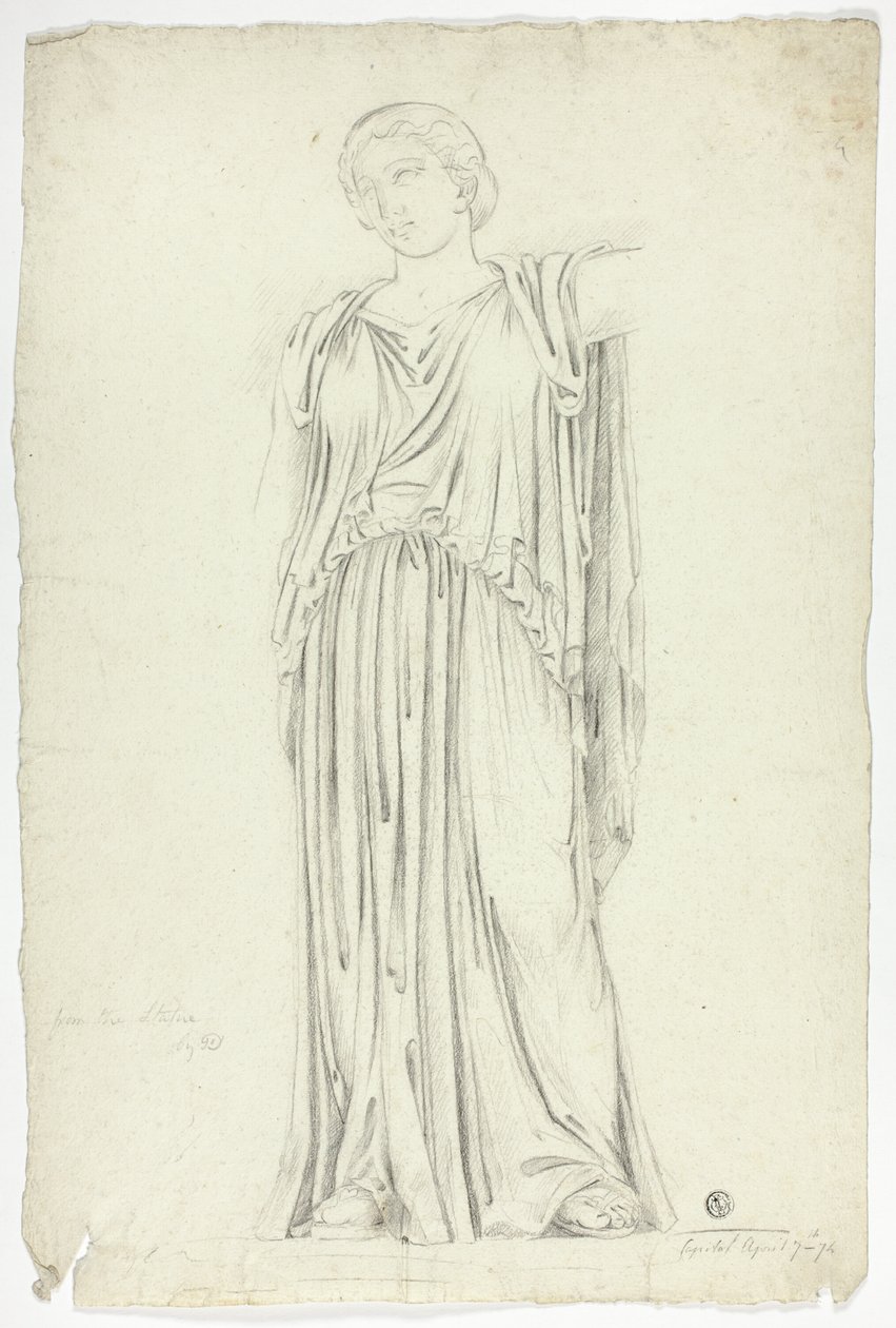 Statua Antica di Donna Drappeggiata in Piedi da John Downman