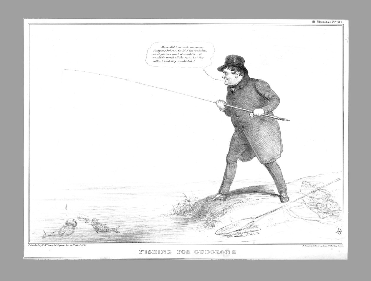 Pesca di gobioni, 1835 da John Doyle