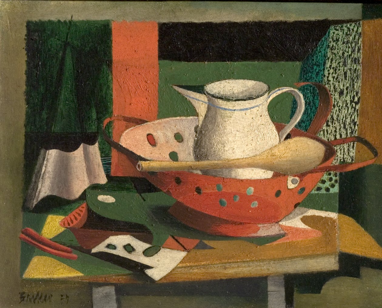 Natura morta in cucina (olio su legno) da John Edward Barker