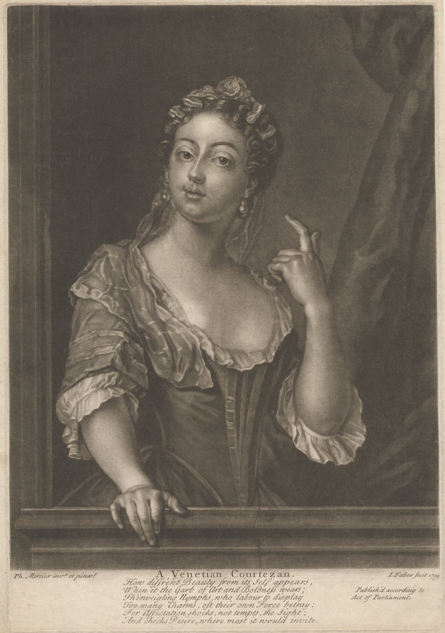 Una cortigiana veneziana da John Faber the younger