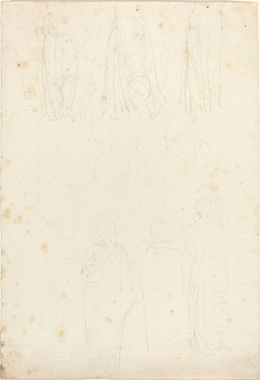 Foglio di Studi di Figure Incappucciate da John Flaxman