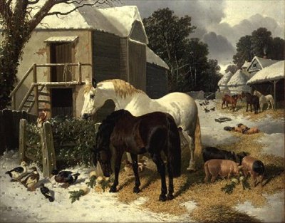 Il cortile della fattoria in inverno da John Frederick Herring Jnr