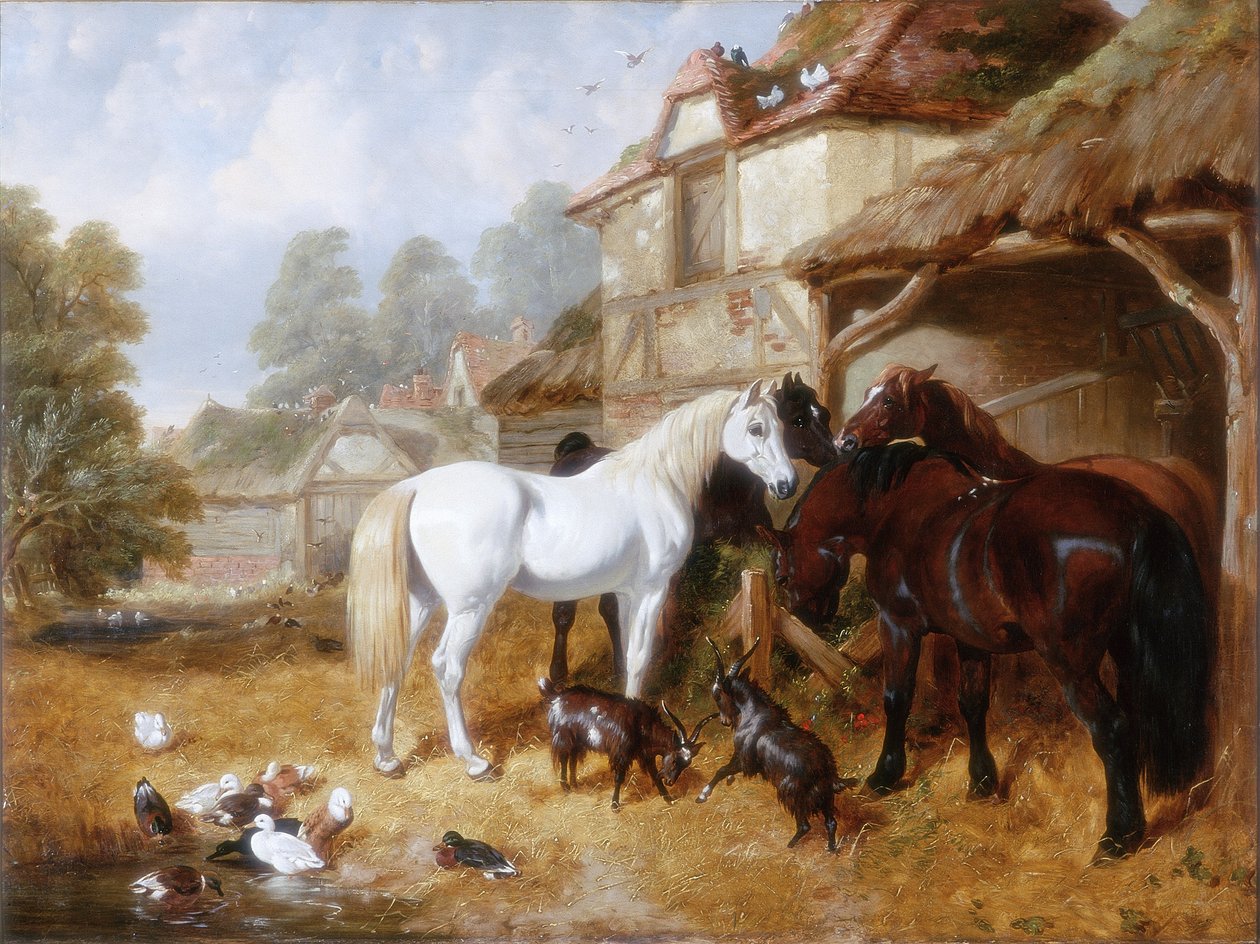 Cavalli in un cortile di fattoria da John Frederick Herring Senior