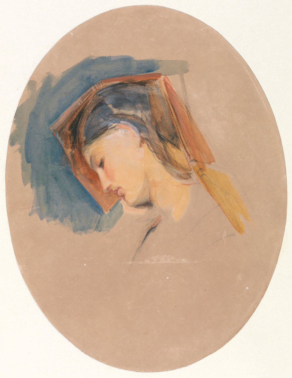 Testa di una giovane donna da John Frederick Lewis