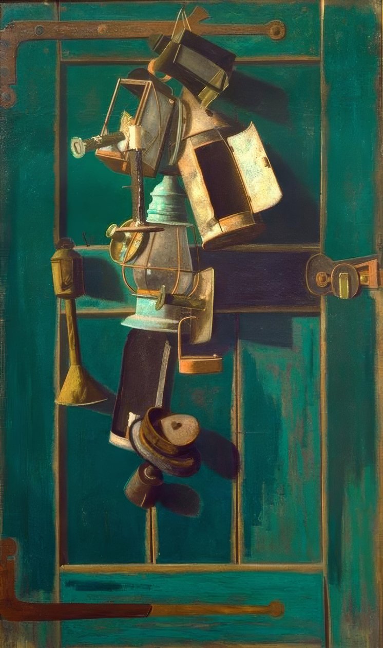 Natura morta con lanterne da John Frederick Peto