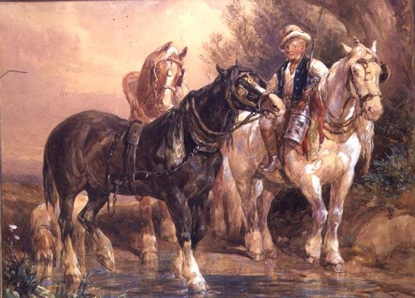Ragazzo e cavalli da tiro da John Frederick Tayler