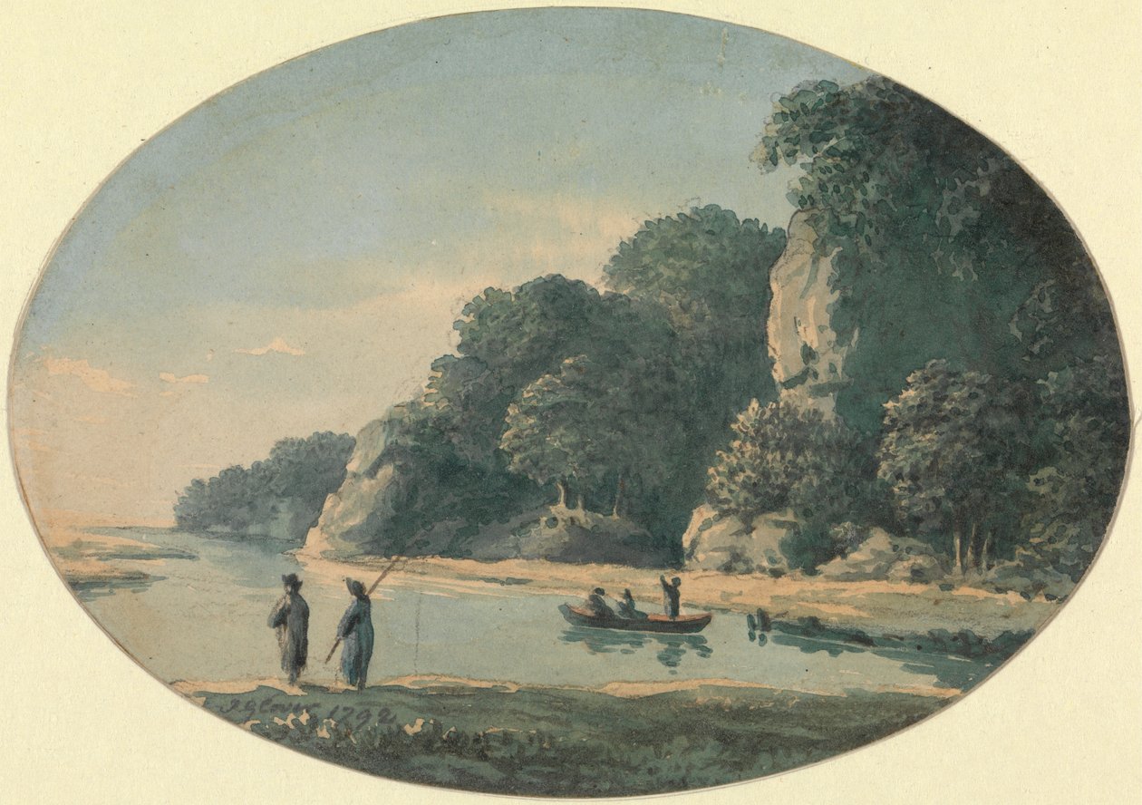 Fiume con pescatori da John Glover