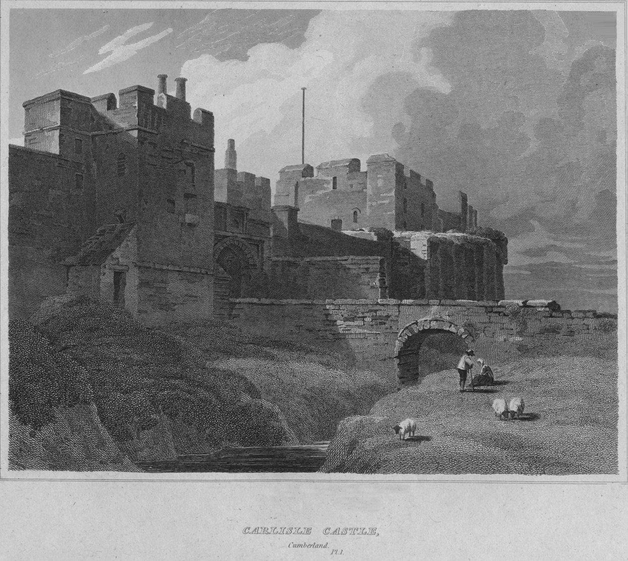 Castello di Carlisle, Cumberland, 1814 da John Greig
