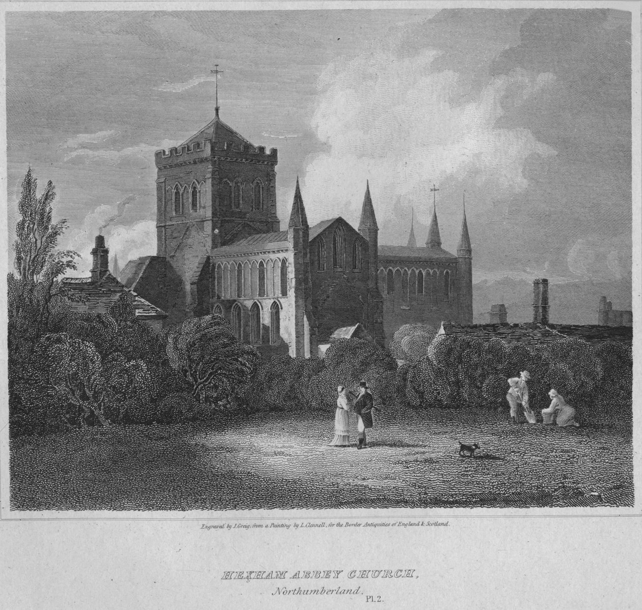 Abbazia di Hexham, Chiesa, Northumberland, 1814 da John Greig