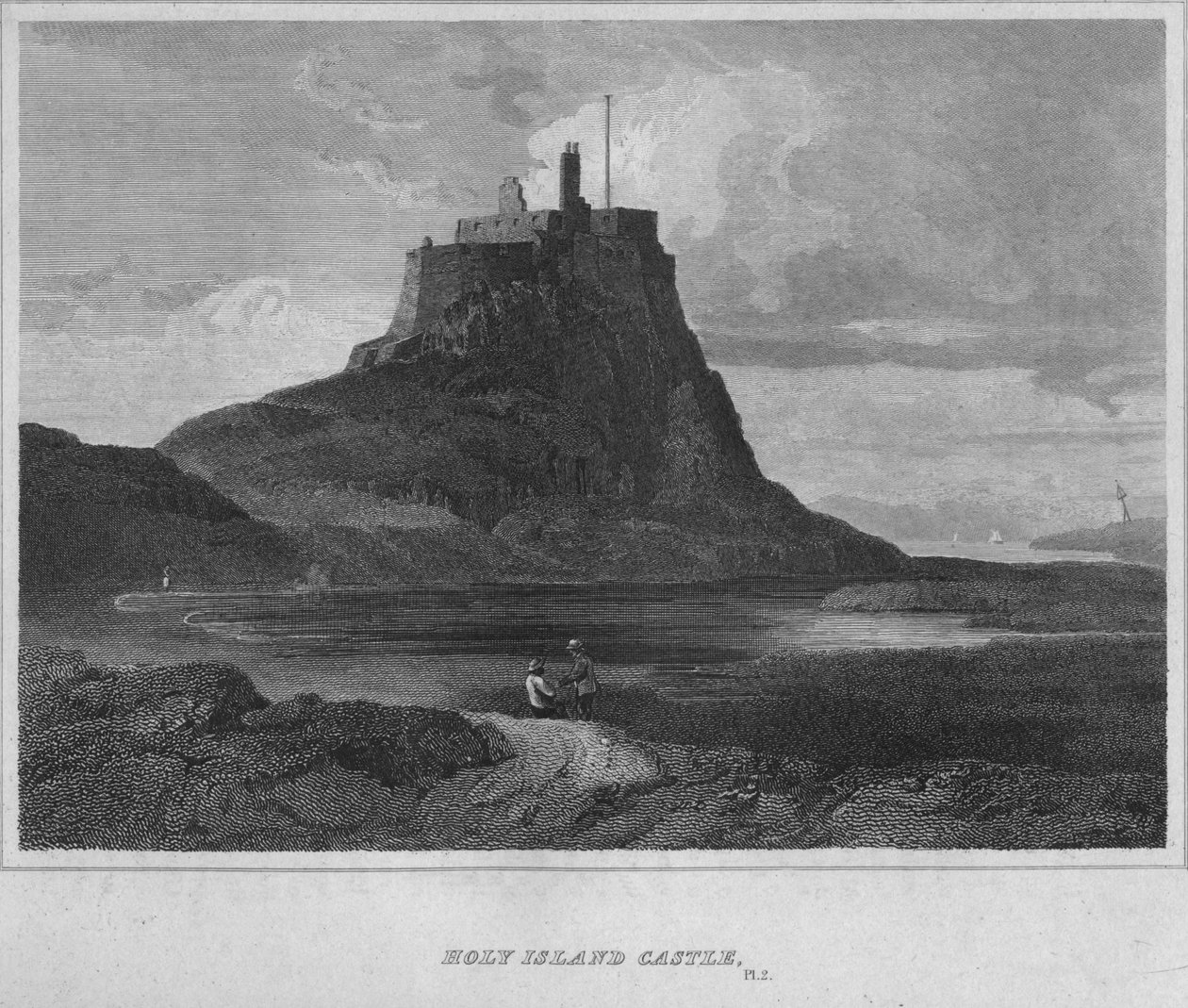 Castello di Holy Island, 1814 da John Greig