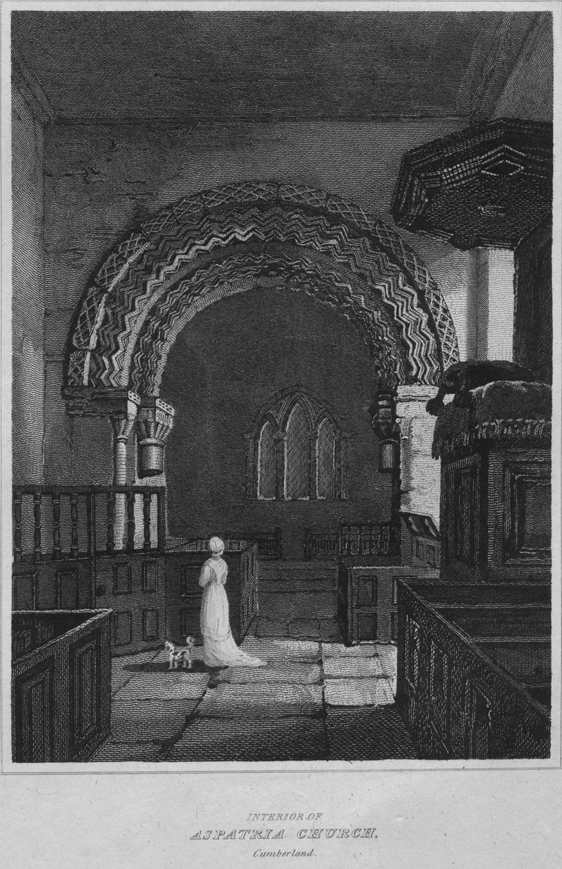 Interno della Chiesa di Aspatria, Cumberland, 1814 da John Greig