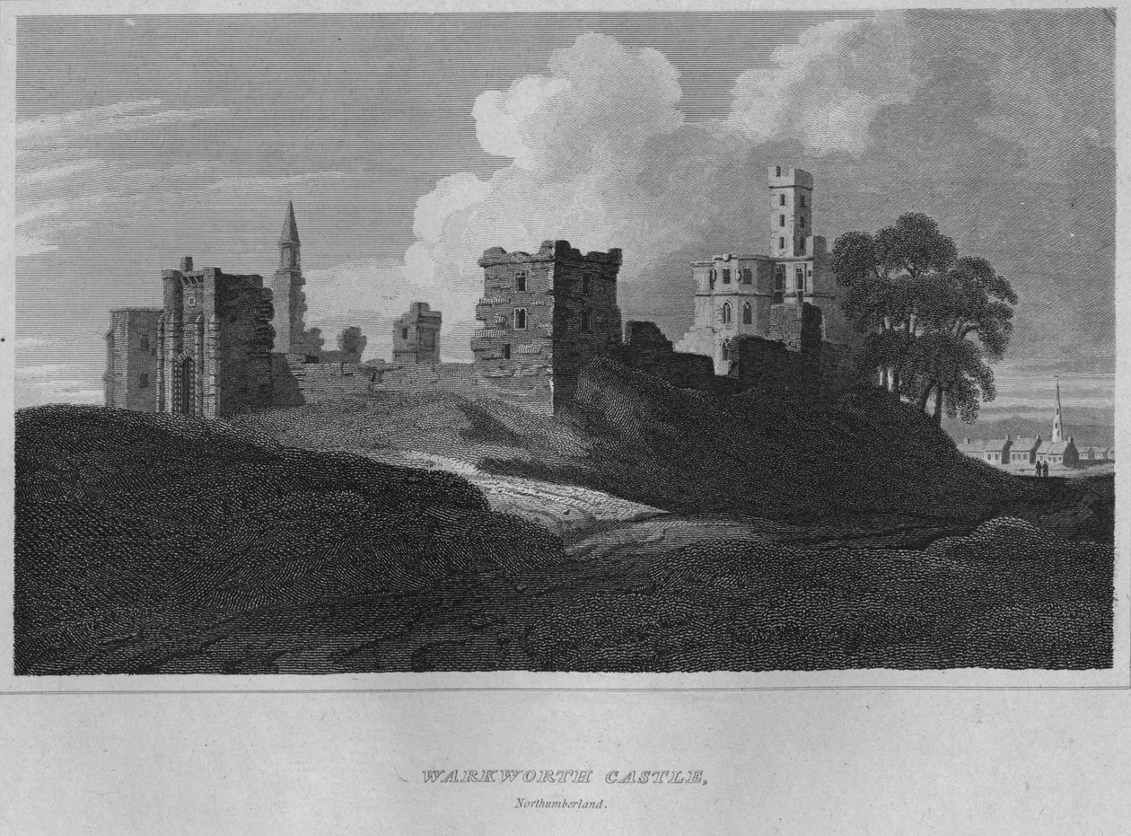 Castello di Warkworth, Northumberland, 1814 da John Greig