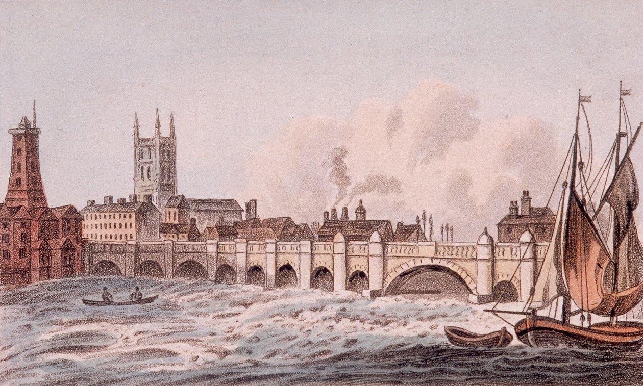 Vecchio Ponte di Londra, Londra, 1823 da John Hassall