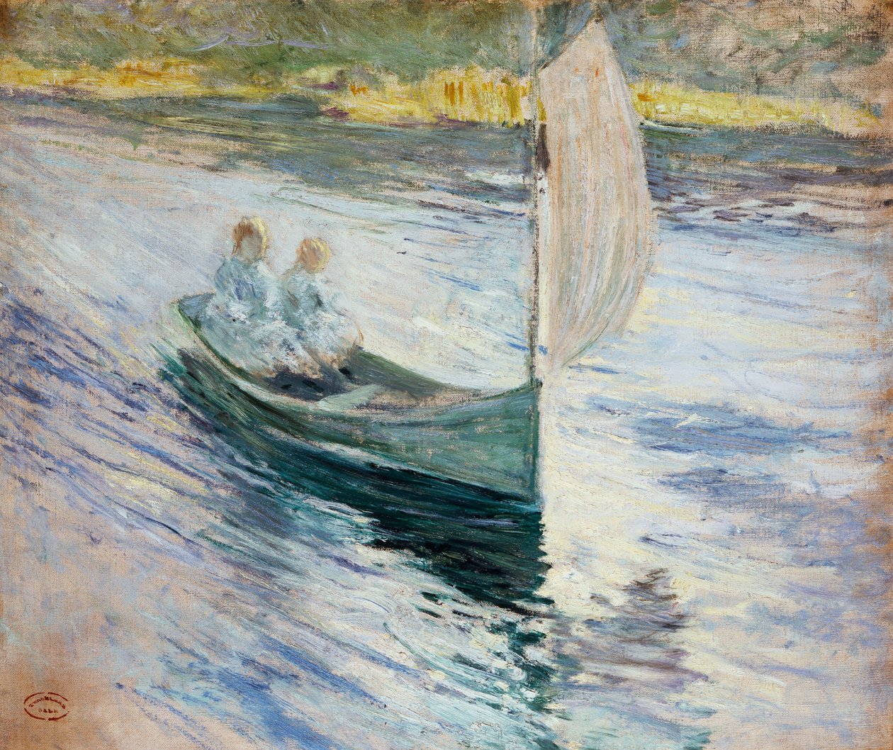 Due bambini in una barca a vela da John Henry Twachtman