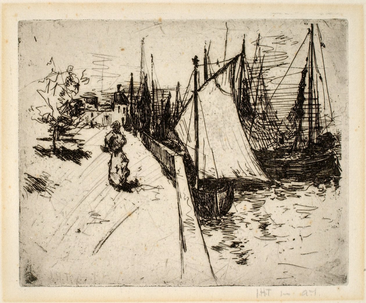Donna sulla banchina, Honfleur da John Henry Twachtman