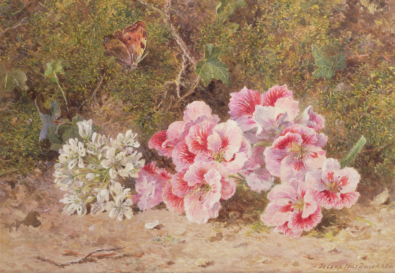 Farfalla e fiori da John Jessop Hardwick
