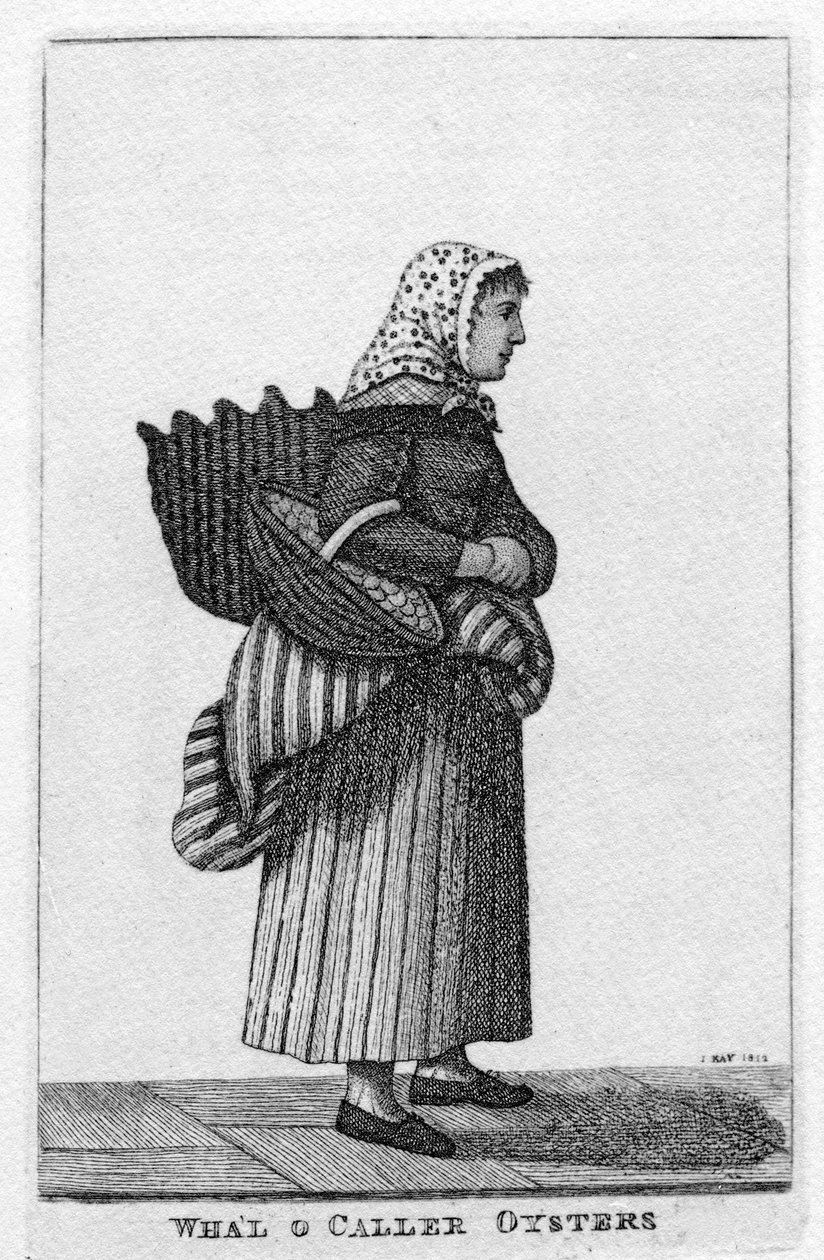 Ragazza delle ostriche di Newhaven (Edimburgo), 1812 da John Kay