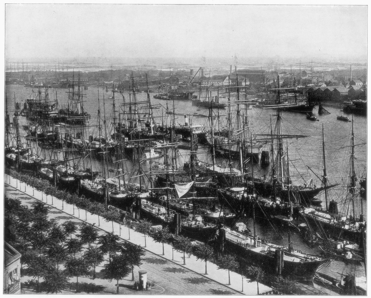 Porto di Amburgo, Germania, fine XIX secolo da John L. Stoddard