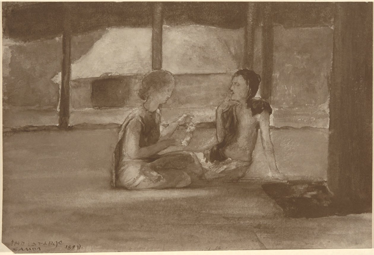 Ragazze in una capanna samoana da John La Farge