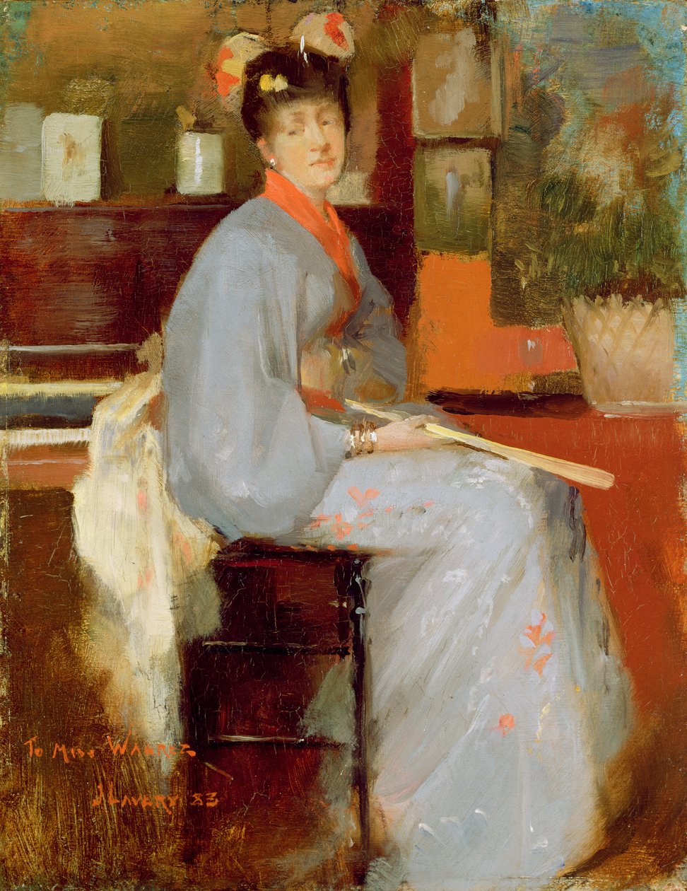 Donna in abito giapponese, 1883 da John Lavery