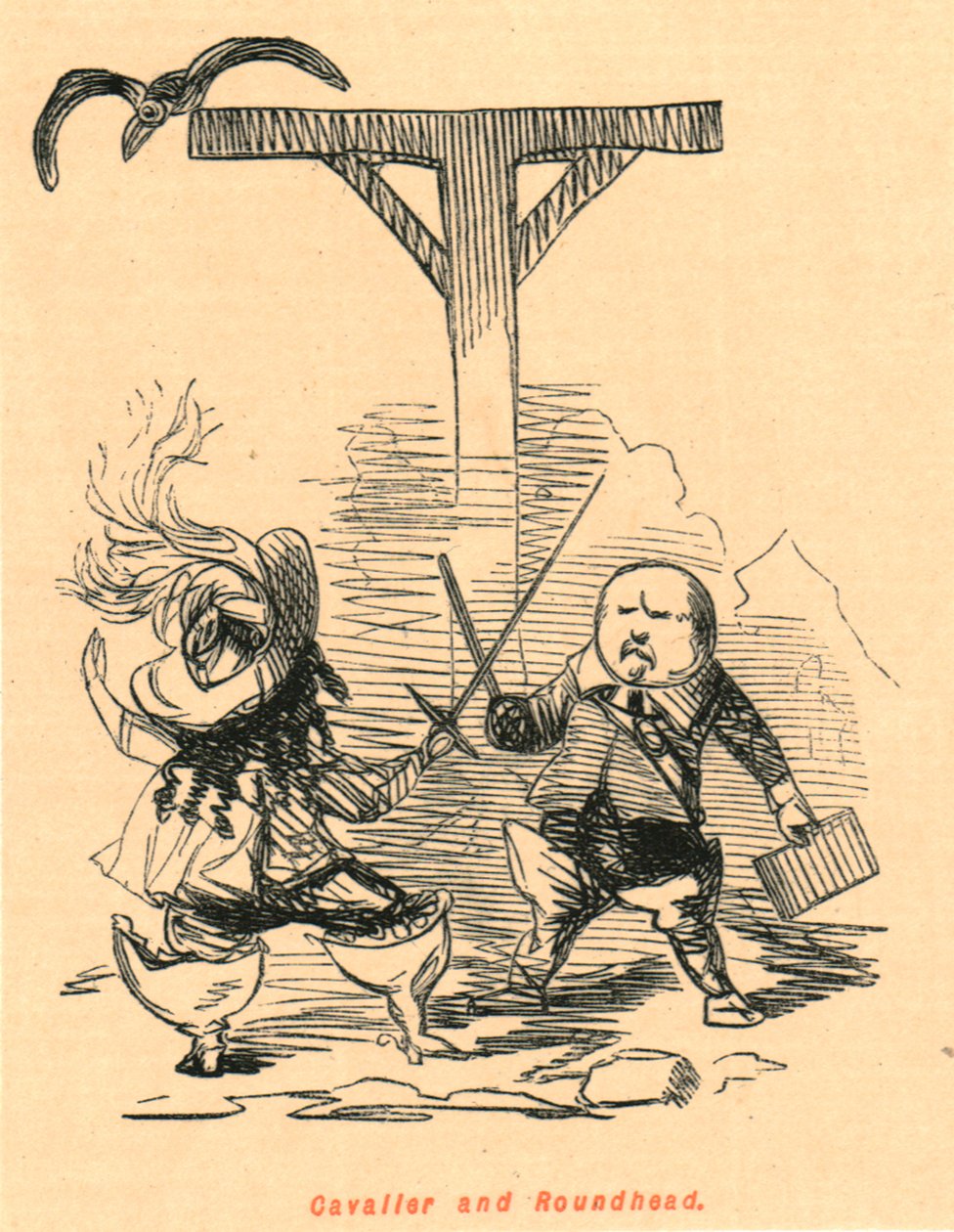 Cavaliere e Testa Rotonda, 1897 da John Leech
