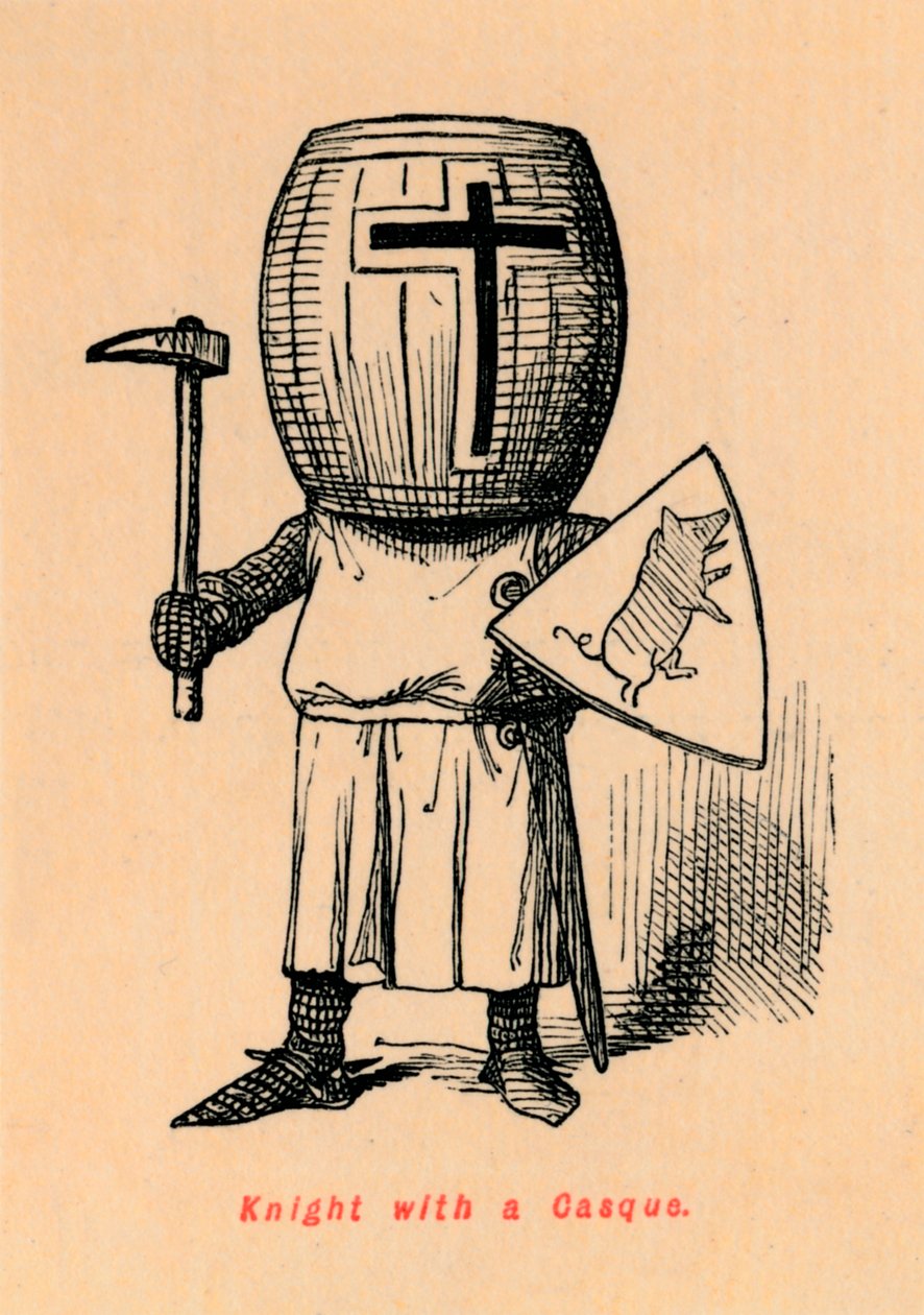 Cavaliere con un elmo, c. 1860 da John Leech
