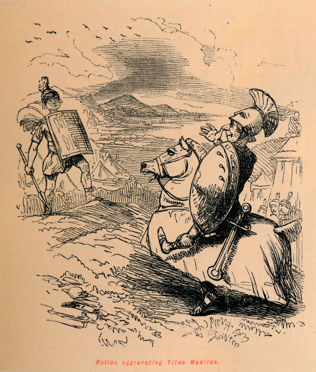 Metius che aggrava Tito Manlio, 1852 da John Leech